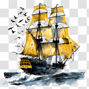 Maritime Day - Sailing Ship On The Ocean Transparent PNG