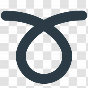 Curly Loop Emoji - Black Taurus Zodiac Symbol Transparent PNG