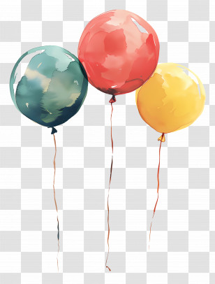 Party Balloons - Colorful Balloons In Peppy Design Transparent PNG