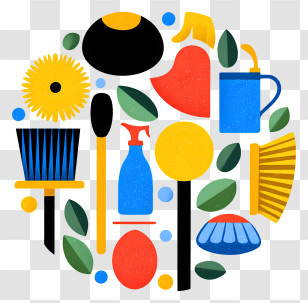 Cleaning Icon - Colorful Cleaning Supplies Illustration Transparent PNG