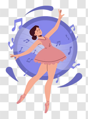 Dancer - Ballet Dancer In Pink Dress Transparent PNG