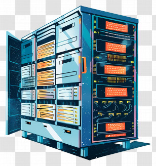 Data Server - Server Rack Technology Illustration Transparent PNG