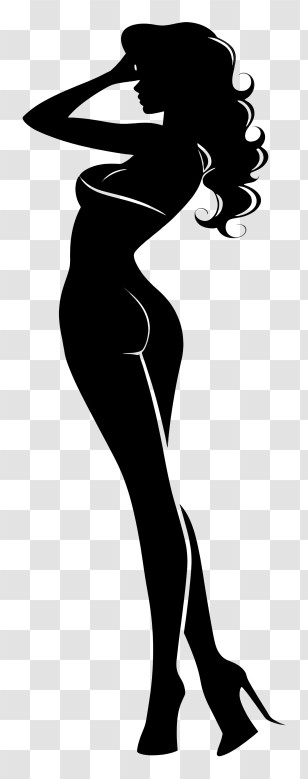 Sexy - Elegant Woman Silhouette In Artistic Pose Illustration Transparent PNG