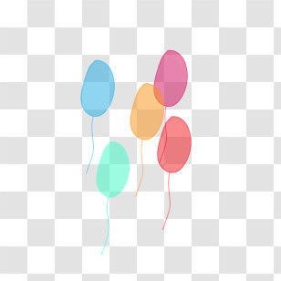 Icon - Cartoon Style Colorful Balloons Transparent PNG