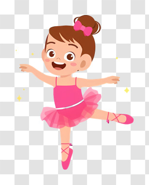 Dancer - Little Girl Dancer In Pink Ballet Dress Transparent PNG