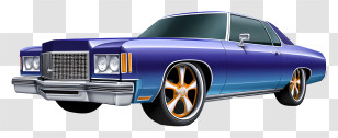 Low Rider Car - Classic Blue Car Illustration Transparent PNG