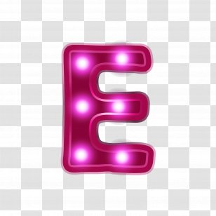 Letter Alphabet Neon - Magenta - Red E Transparent PNG