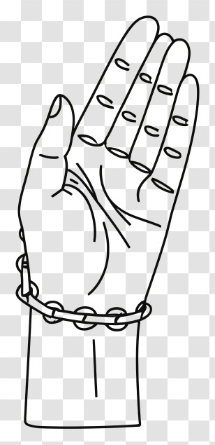 Cartoon - Hand In Chains Line Art Transparent PNG