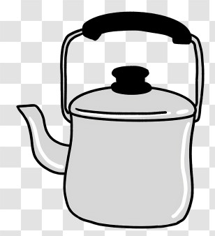 Icon - Black And White Kettle Illustration Transparent PNG