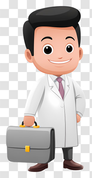 Doctor Holding Briefcase - Cartoon Doctor With Briefcase Transparent PNG