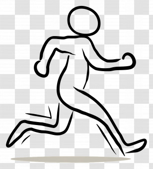 Stick Figure Running - Stick Figure Running Icon For Fitness Transparent PNG