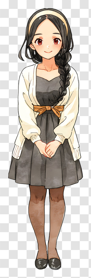 Yor Forger - Gentle Anime Girl In Cardigan Transparent PNG