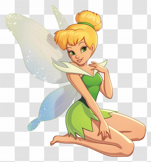 Tinkerbell - Whimsical Fairy In Green Outfit With Wings Transparent PNG