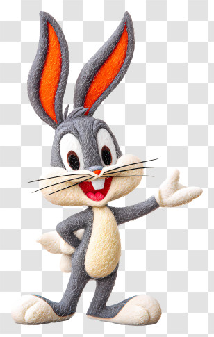Bugs Bunny - Cartoon Rabbit With A Playful Pose Transparent PNG