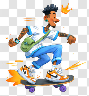 Cool Man Skateboarding - Cool Skateboarder On Board Transparent PNG