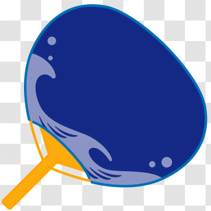 Fan - Blue Paddle With Wave Design For Table Tennis Transparent PNG