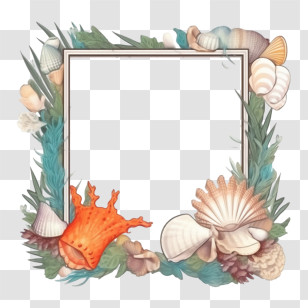 Seashell Frame
 - Decorative Seashell Frame Design Transparent PNG