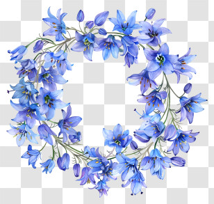 Bluebell Flower - Blue Flower Wreath Transparent PNG