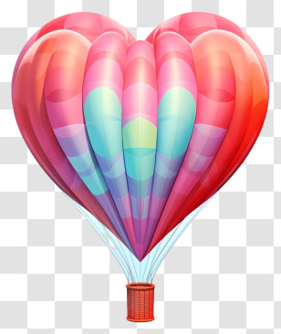 Heart Shaped Balloon - Heart-Shaped Hot Air Balloon Transparent PNG
