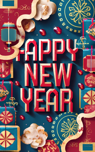 Happy New Year - Happy New Year Greeting Card Transparent PNG