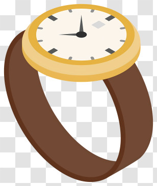 Wrist Watch - Classic Wristwatch With Brown Strap Transparent PNG