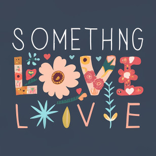 Love Word Art - Colorful Love Poster With Floral Design Transparent PNG