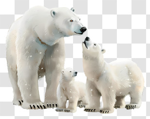 International Polar Bear Day - Polar Bear Family In The Arctic Transparent PNG