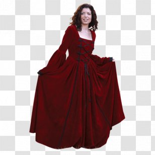 Robe Velvet Costume Dress Clothing - Renaissance Transparent PNG