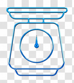 Balance Icon Measure Scale - Blue - Line Art Transparent PNG