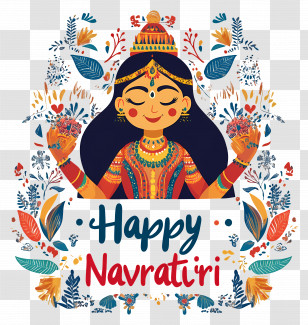 Happy Navratri - Colorful Illustration For Navratri Celebration Transparent PNG