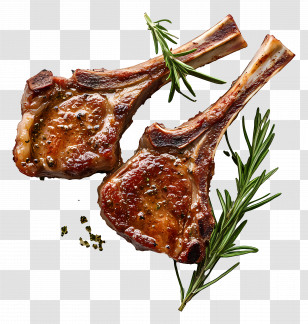 Grilled Lamb Chop - Grilled Lamb Chops With Rosemary Transparent PNG
