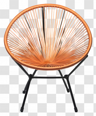 Acapulco Chair - Modern Orange Rattan Chair Transparent PNG