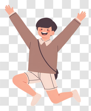Man Feeling Happy - Happy Jumping Boy Transparent PNG