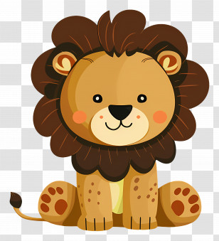 Lion - Cute Cartoon Lion Illustration Transparent PNG