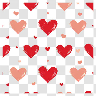 Heart Pattern Background - Pattern Of Red And Pink Hearts For Romantic Occasions Transparent PNG