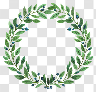 Laurel Wreath - Beautiful Green Leaf Wreath Illustration Transparent PNG