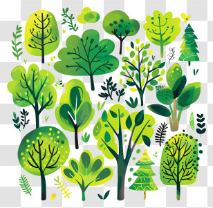 Arbor Day - Collection Of Beautiful Green Tree Drawings Transparent PNG