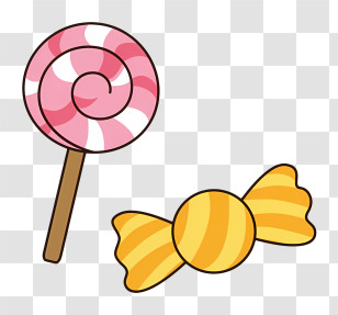 Cartoon - Colorful Candy And Lollipop Transparent PNG