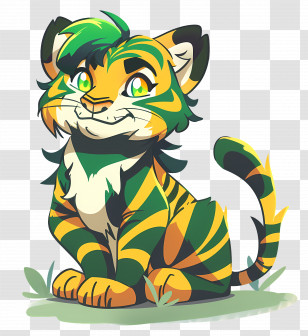 Tiger - Adorable Cartoon Tiger Illustration Transparent PNG