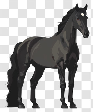 Black Horse - Majestic Black Horse Art Transparent PNG