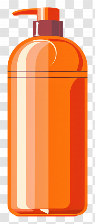 Shampoo Bottle - Orange Lotion Bottle With Pump Dispenser Transparent PNG
