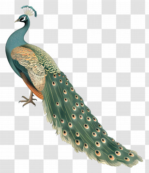 Peacock - Elegant Peacock With Vibrant Feathers Transparent PNG