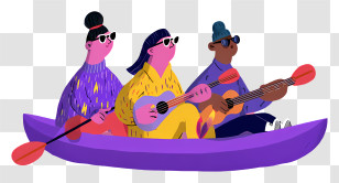 Kayaking - Colorful Canoe With Friends And Music Transparent PNG