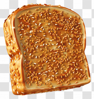 Multigrain Bread - Slice Of Bread With Seeds Illustration Transparent PNG