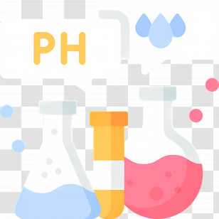 Science Lab - Colorful Chemistry Flasks With PH Transparent PNG