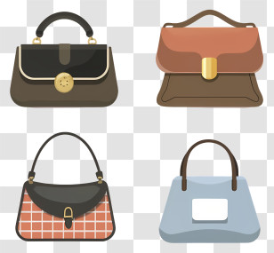 Bags - Variety Of Stylish Handbags Illustration Transparent PNG