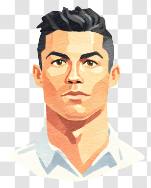 Cristiano Ronaldo - Stylized Portrait Illustration Transparent PNG