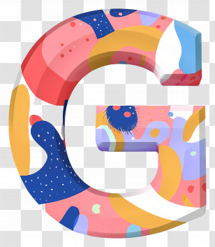Letter G - Colorful G Letter With Abstract Patterns Transparent PNG