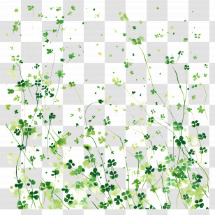 Green Background - Green Clovers Pattern Transparent PNG