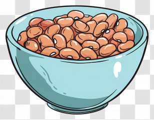Bowl Of Light Colored Beans - Illustration Of Bowl With Light-Colored Beans Transparent PNG